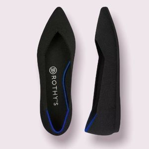 Rothy’s the point classic black solid comfortable ballet flats 7.5 women’s